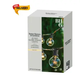 Better Homes & Gardens 461249278535 And 20 Count G40 Clear Glass Globe Bulb Lights Outdoor