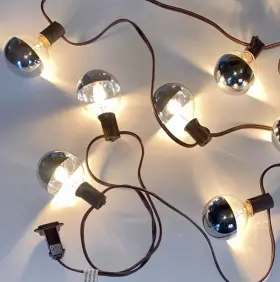 Better Homes & Gardens 764878634766 3 Strands Vtg Silver Dipped Mercury Glass Globe Bulb Christmas String Lights