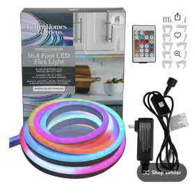 Better Homes & Gardens 883652902751 16.4ft Indoor/covered Patio Color Changing/chasing Neon Flex Led Light Remote