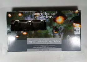 Better4 Better Homes & Gardens And Metal Lantern String Lights New 10ft Long 10 Bulbs
