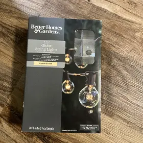 Bh10-093-599-41 Better Homes & Gardens Outdoor String Lights With 20 Clear Glass Globes G40 Bulbs Garden Decor Bh10-093-599-41 Better Homes & Gardens Outdoor String Lights With 20 Clear Glass Globes G40 Bulbs Garden Decor