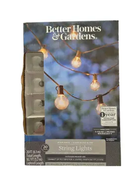 Bh1709199441 Better Homes & Gardens And Warm White Glass Globe String Lights 20 Count Ft