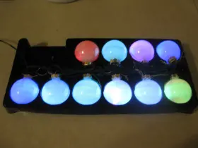 1452 Big Lots Vintage 10-light Led Coloring Changing Glass Ball Ornaments Box