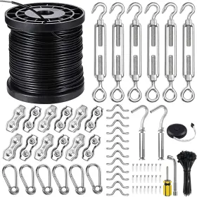 Blika 313052690625 Globe String Light Suspension Kit Outdoor Guide Wire 300ft Coated