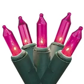 14202050 Bojie Electric Co Ltd Holiday Pride Pink Lights With Green Wire - 100 Count Christmas Tree