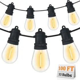 O-c-33-0.6-s6 Bokoiuu Lr-i/o-c-33-0.6-s6 S14 Patio String Lights 100ft Outdoor Light With 35 Clear Led B