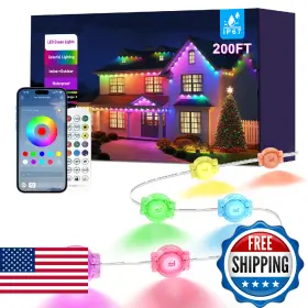 B0fqm9bgcy Bonve Pet 200ft Permanent Outdoor Lights For House 2025 Smart Rgb Led Outside Eaves Light