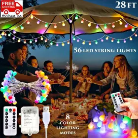 Branded 055974834644 Led Patio Umbrella Shatterproof Globe String Lights Remote Control 56 28f