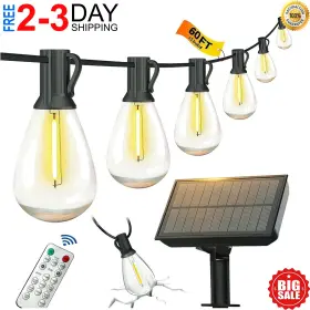 56200 Branded S14 Guirnaldas De Luces Solares Para Exteriores Impermeables Patio-60ft