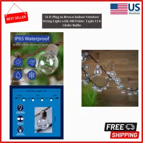 Sll100br Branded 34-ft Plug-in Brown Indoor/outdoor String Light With 100 White -light Led