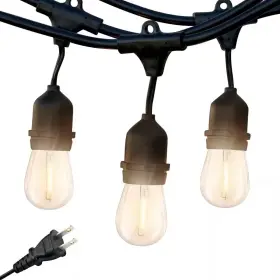 Brightech 711181433845 Ambience Pro 15 Light 48 Ft. Outdoor Plug-in Led S14 Edison Bulb String-light 27