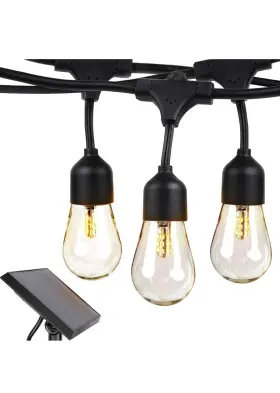 Slr-27bk Brightech Ambience Pro Solar Powered Outdoor String Lights 27 Edison Bulb New