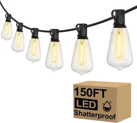 B0b8czy6gl  Brightever Outdoor String Lights 150ft Patio With 75 2 Dimmable St38 Shatterproof Le
