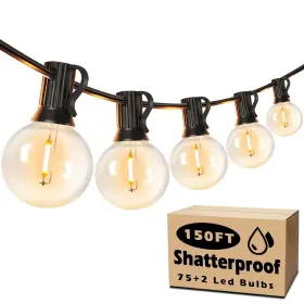 Gypc-o75lau Brightever Outdoor String Light 150ft Waterproof Dimmable Patio Lights With