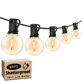 Ntpc-bo0.6w30 Brightever 60ft Outdoor String Lights Waterproof Bright 2700k Led Patio W