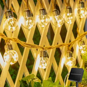 Brightown 313110132180 Solar String Lights Outdoor 2 Pack 30ft Vintage Hemp Rope Patio Light