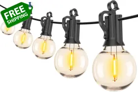 Brightown 445016581533 2 Pack Outdoor String Lights - Globe Patio 30 Ft With G40 S