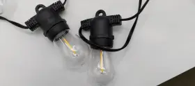 Gy-s-e2615 Brightown 654538596575 Outdoor String Lights 15 Edison Bulbs. Solar - Black