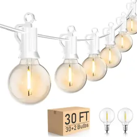 Brightown 711181932218 30 Ft Outdoor String Lights - Commercial Globe Patio With G40 Led Shat