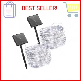 Brightown 733520873785 Outdoor Solar String Lights 2 Pack 33 Feet 100 Led Powered Fair