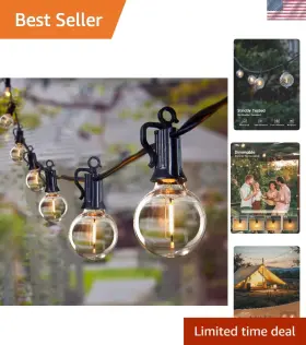 Brightown 737547971103 Outdoor String Lights 69 Feet G40 Globe Patio With 32 Edison Shatterpr