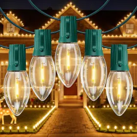B0fdqvqmpl Brightown C9 Christmas Lights Outdoor 150 Ft Led Vintage Warm White String