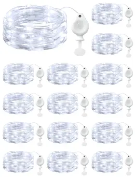 B0fhhf49sx Brightown 14-pack White Led Fairy String Lights Battery Operated 7ft 20