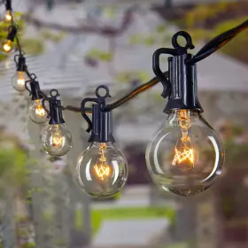 G40-25d-bk Brightown Outdoor String Lights 25ft G40 Globe Patio With 27 Edison Gl