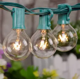 G40-25d-bkld Brightown Outdoor String Lights 25ft G40 Globe Patio With 27 Edison Glass Bulbs