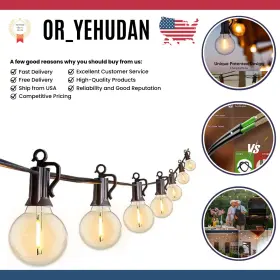 G40-25deng-blk Brightown Outdoor String Lights 25feet G40 Globe Led Patio With 13 Edison Christmas G40-25deng-blk Brightown Outdoor String Lights 25feet G40 Globe Led Patio With 13 Edison Christmas