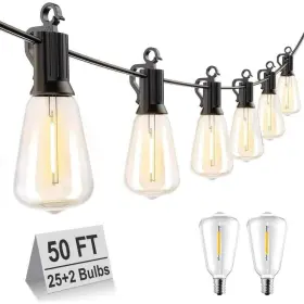 50f25d Brightown Hd St38 27-light 50 Ft. Outdoor Plug-in Integrated Led Edison String-light