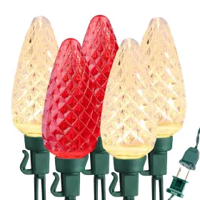 B0f42c18n6 Brizled Red And Warm White Christmas Lights 66ft 100 Led C9 Con