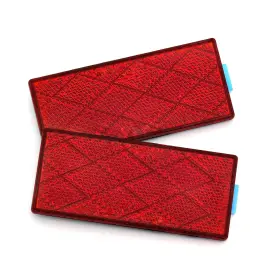 Bskrr020b Bsk 3 Inch Dot Rectangular Red Stick-on Reflectors - Pack Of 2