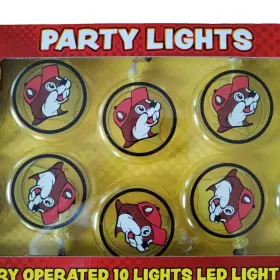 Buc-ees 017801728255 Bucees Party Lights 10 Ft. Indoor Led Light Strand Battery Aa