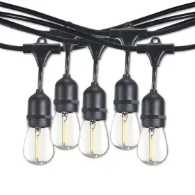 Bulbrite 313035473443 Outdoor/indoor 30 Ft. Plug-in Edison Bulb S14 Led Black String Light With Shatte