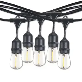 Bulbrite 726084632165 Outdoor/indoor 14 Ft. Plug-in S14 Led Black String Light With Clear Shatter Resi