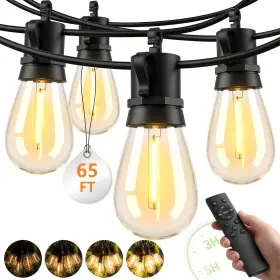 Byguq 313043962991 Outdoor String Lights Led Patio-light - 65ft Outside Waterproof Dimmable Porch L