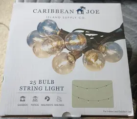 Caribbean Joe Island Supply Co 810124650377 25 Bulb String Light Nib