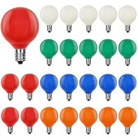 B0f93skdv8 Cbebew 25 Pk G40 Multicolor Christmas Replacement Light Bulbs Incandescent