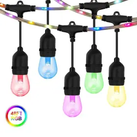 108402 Cedar Hill Outdoor 48 Ft. Plug-in 15 Globe Bulb Rgb String Fairy Rope Light
