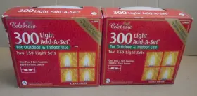 2-boxes Celebrate The Season 94046 600 Lights 300ct Each One Clear Color/green Wire