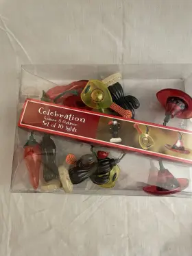 Celebration / Jetmax 092239825059 Set Rv Camper Patio Tiki Bar Southwest Peppers Cacti Sombreros String Lights