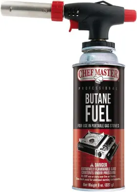 8541884129 Chef Master Butane Torch Lighter Refillable Kitchen Only Black