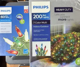 118068-101 China 118068-101/739370-01 Philips Heavy Duty 200 Netlights Box 7 Color Multi 1800 Bulbs And 60 Mini Lights