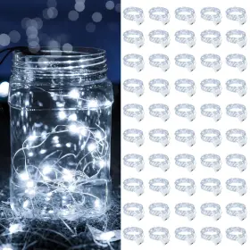 B0fsdrzkl7 Chzk 50 Pack White Fairy Lights Battery Operated 7ft 20 Led Mini String Twinkle