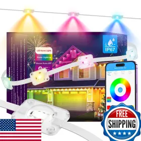 B0f7ld833v Clownya Permanent Outdoor Smart Led String Lights Rgb Ip67 Waterproof 200ft