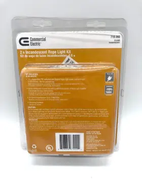 Commercial Electric 808339672444 2ft Incandescent Rope Light Kit Clear Transparent 719 265