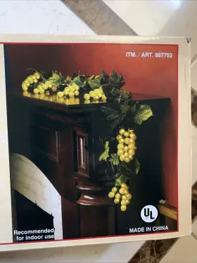 Js-10042 Costco Set Of Grape Vine Lights 5 Clusters On String Indoor/outdoor Boxed Freeship J2