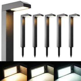 Mom-066 Coxseni Solar Pathway Lights Outdoor 6 Pack 3 Color In 1 Bright Landscape Lighting W