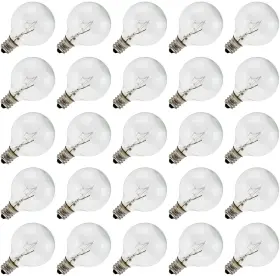 3205 Creative Hobbies Clear Globe G40 Replacement Bulbs For Outdoor String Lights 5w 120v 25 Pack